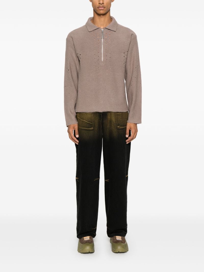 Perforated Polo Sweater
