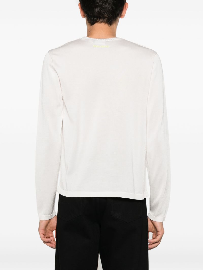 White 3-stripes Crew-neck Sweater