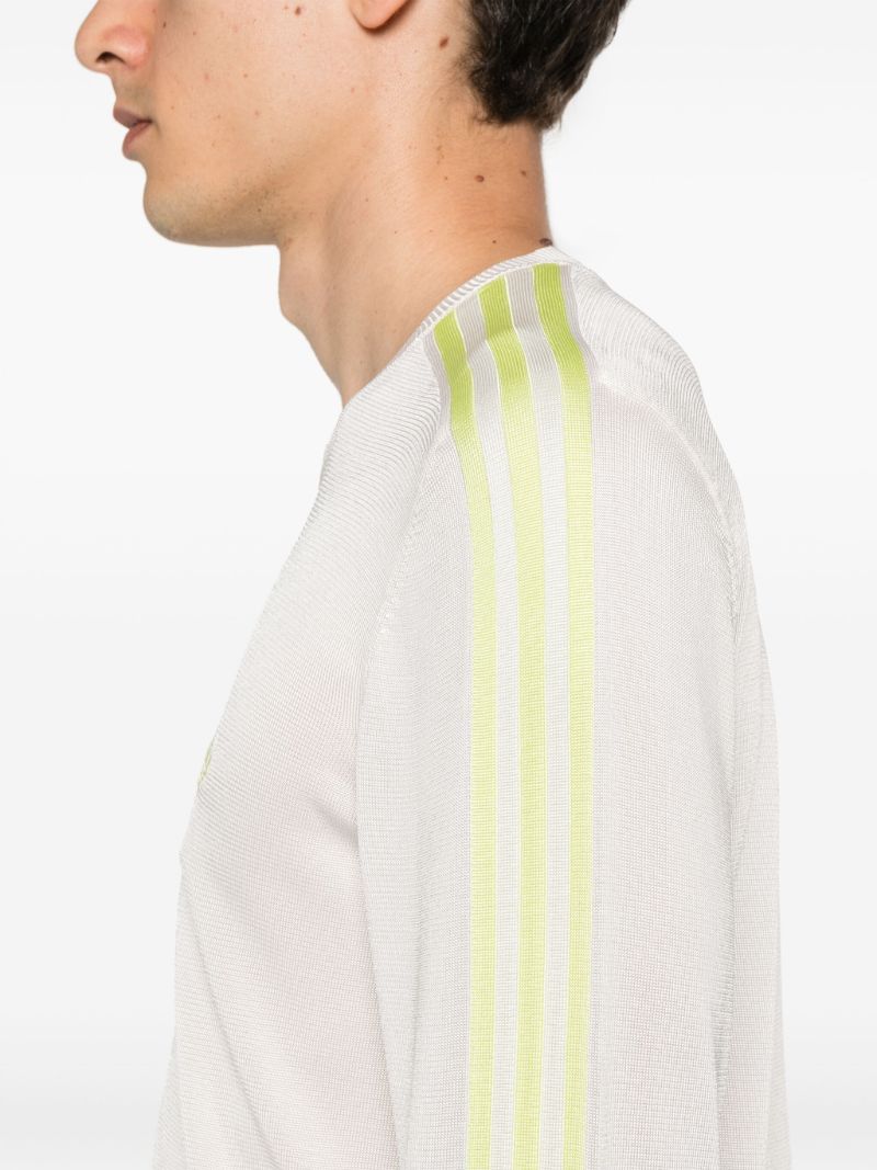 White 3-stripes Crew-neck Sweater