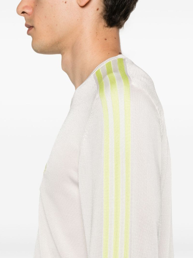 White 3-stripes Crew-neck Sweater