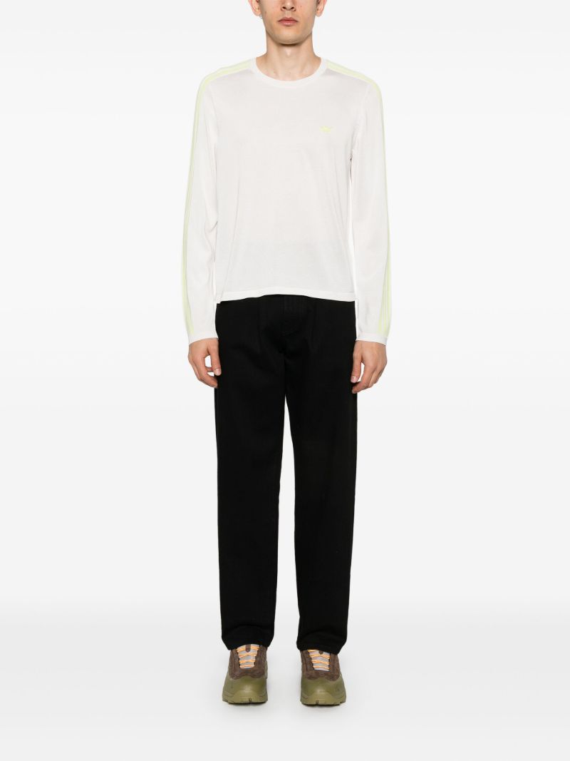 White 3-stripes Crew-neck Sweater
