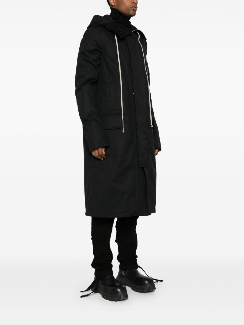Black Organic Cotton Hooded Parka