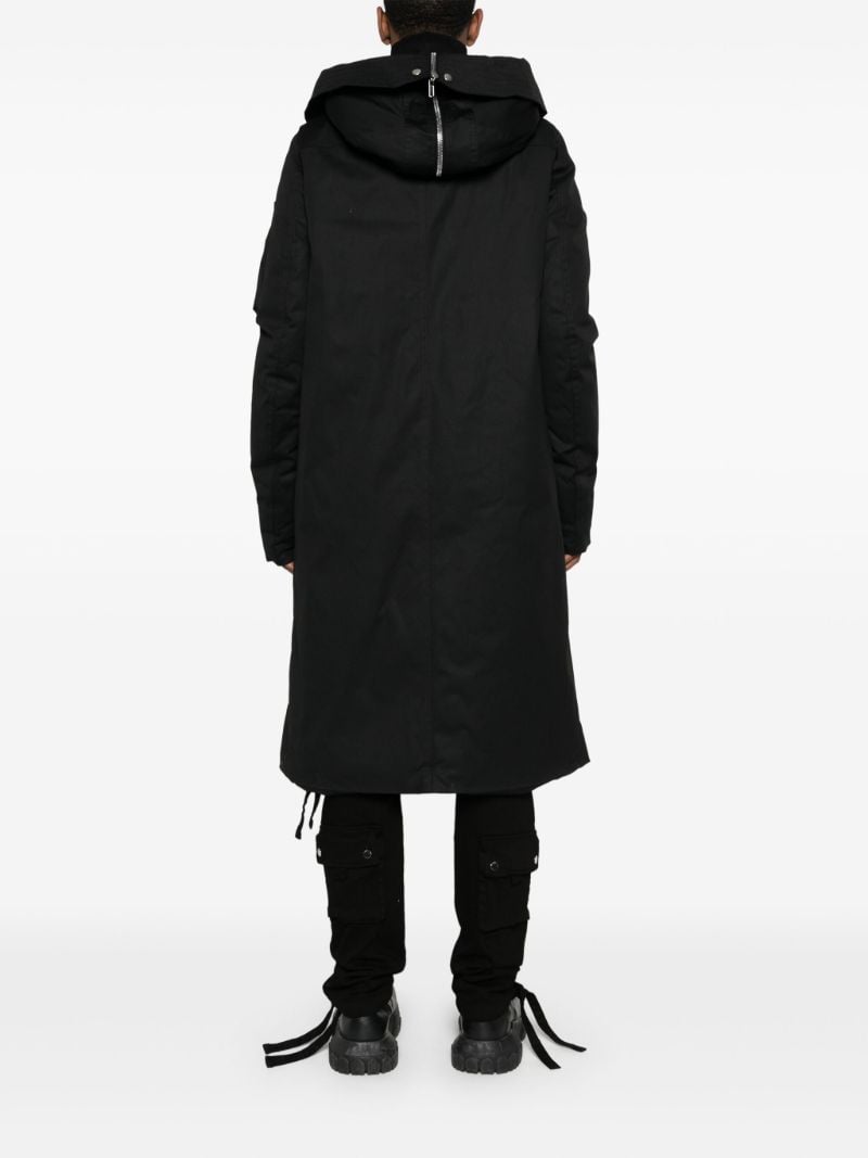 Black Organic Cotton Hooded Parka