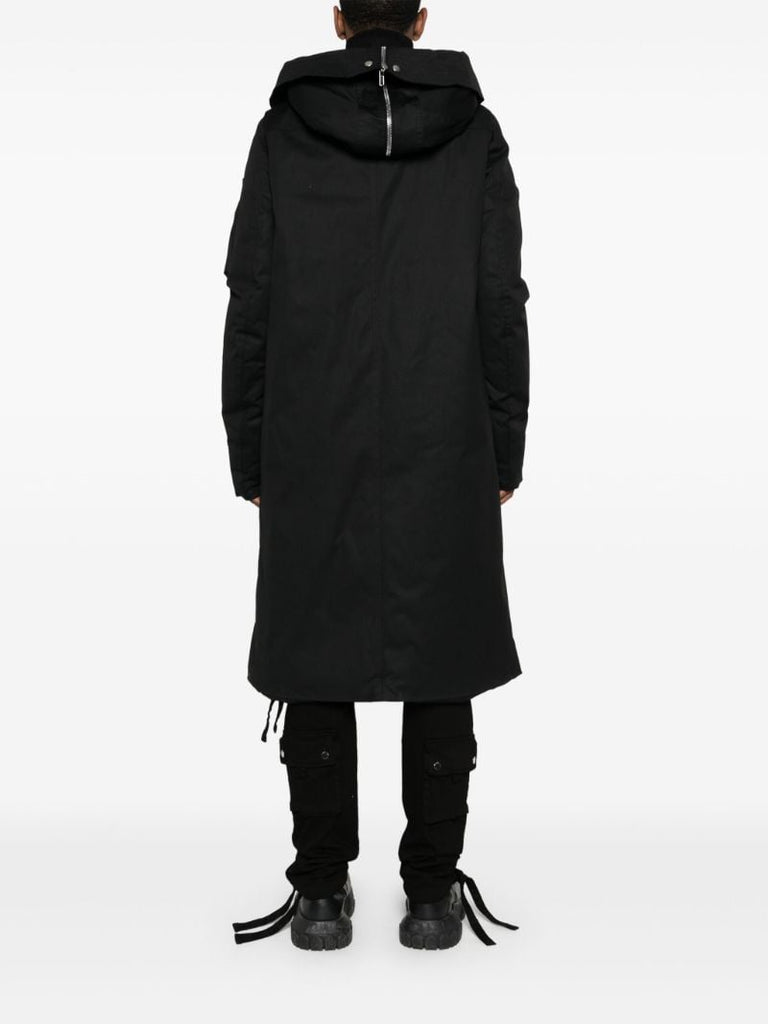 Black Organic Cotton Hooded Parka