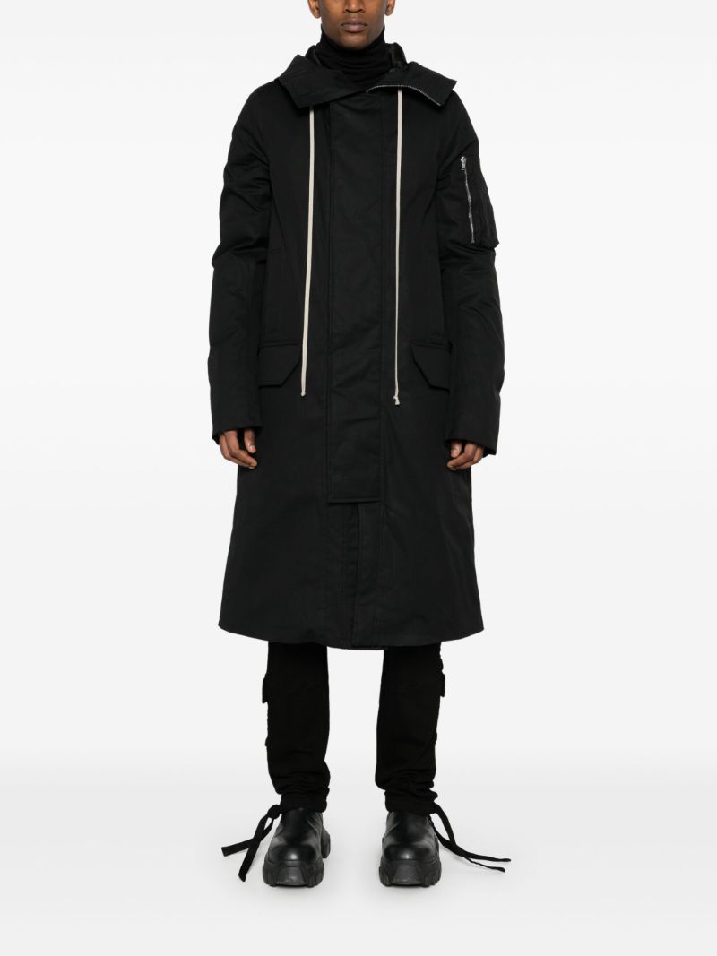 Black Organic Cotton Hooded Parka