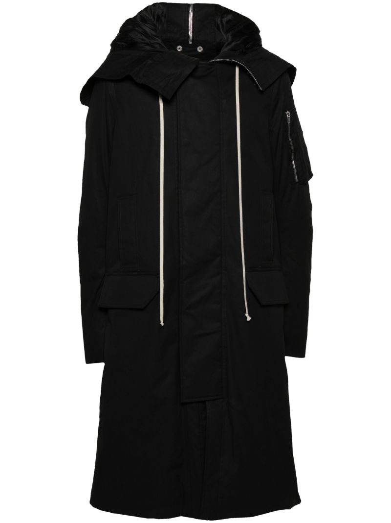 Black Organic Cotton Hooded Parka