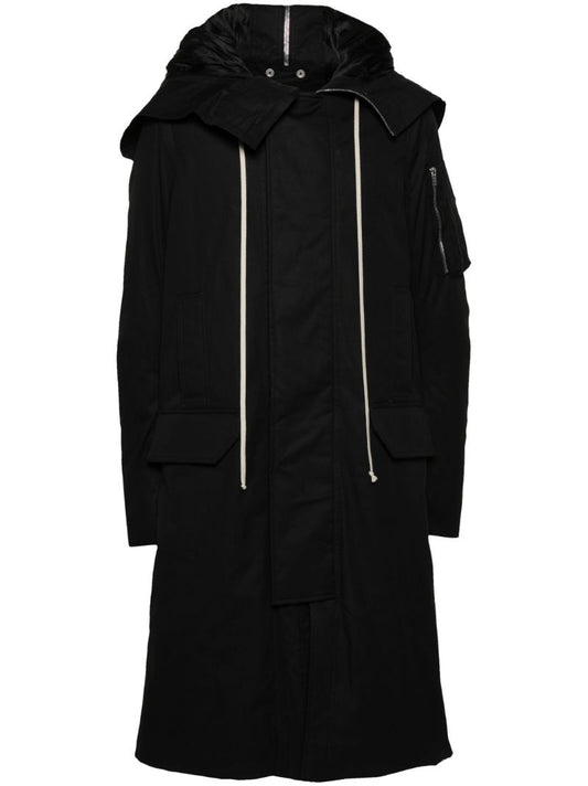 Black Organic Cotton Hooded Parka