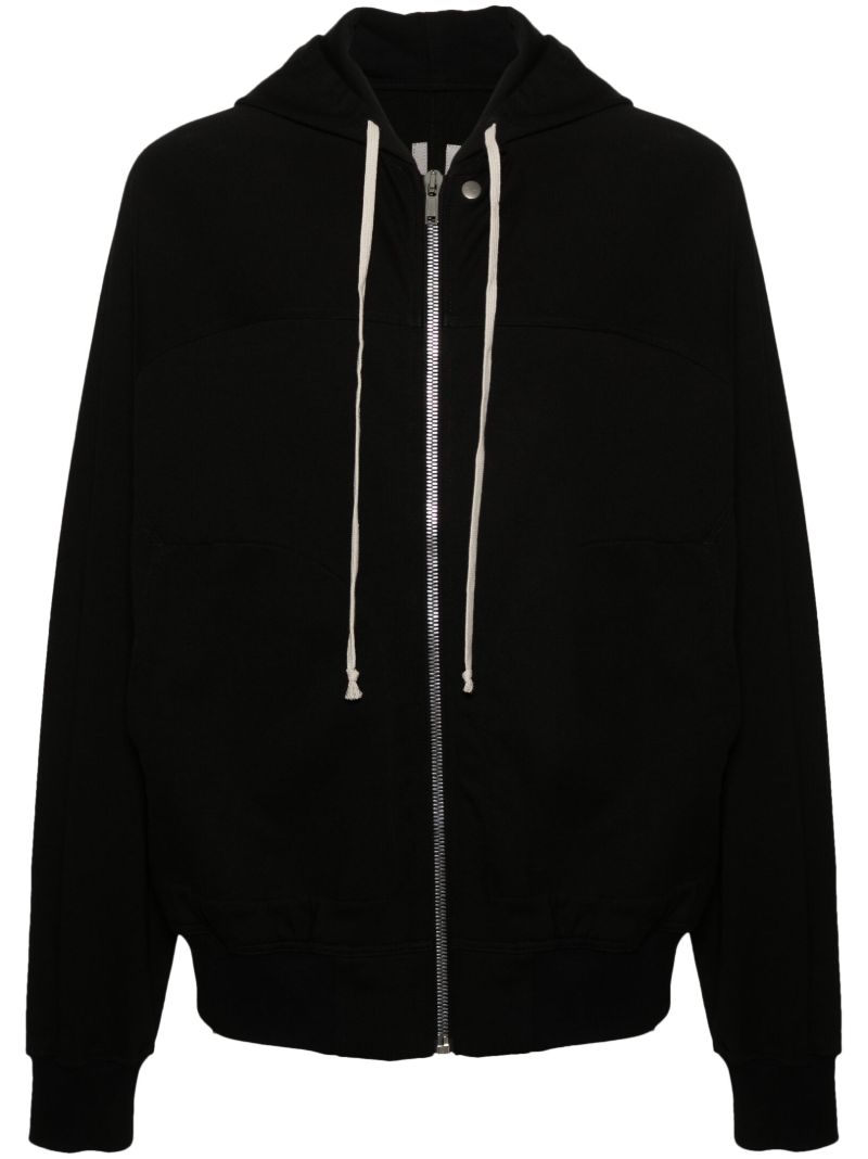Black Organic Cotton Zipped Hoodie