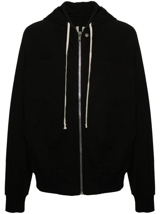 Black Organic Cotton Zipped Hoodie