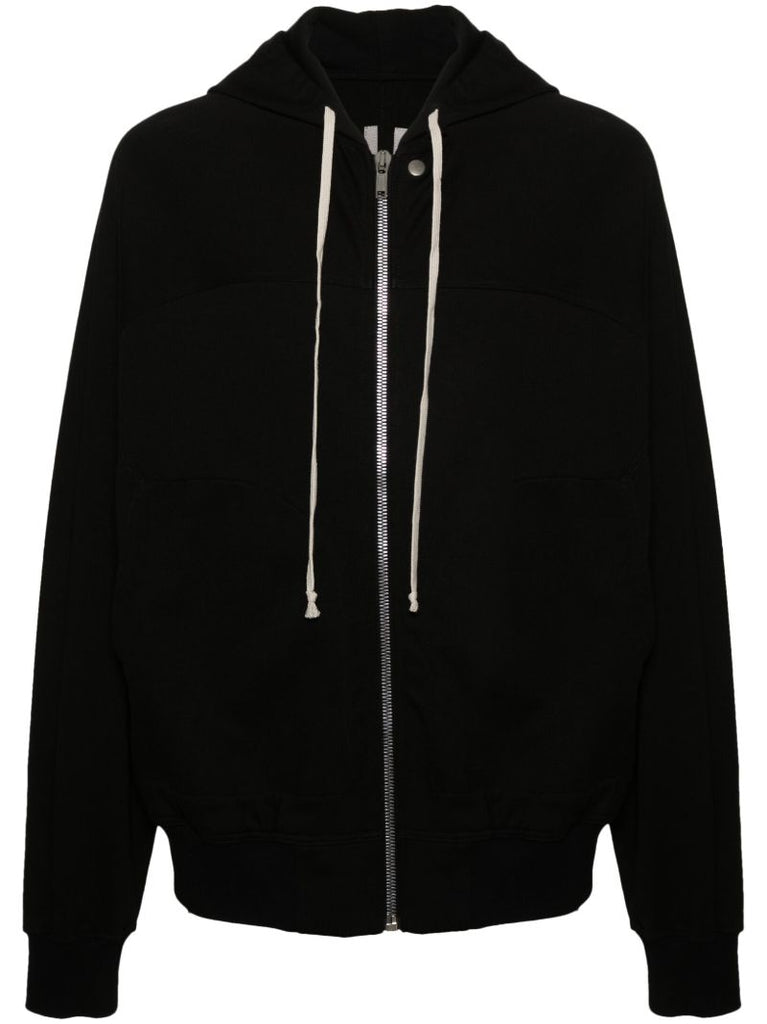 Black Organic Cotton Zipped Hoodie