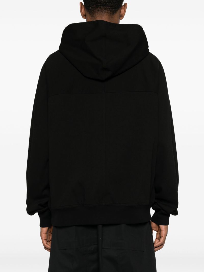 Black Organic Cotton Zipped Hoodie