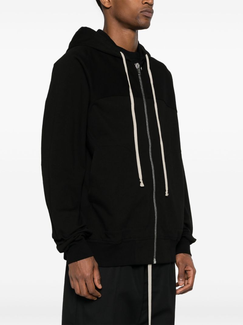 Black Organic Cotton Zipped Hoodie