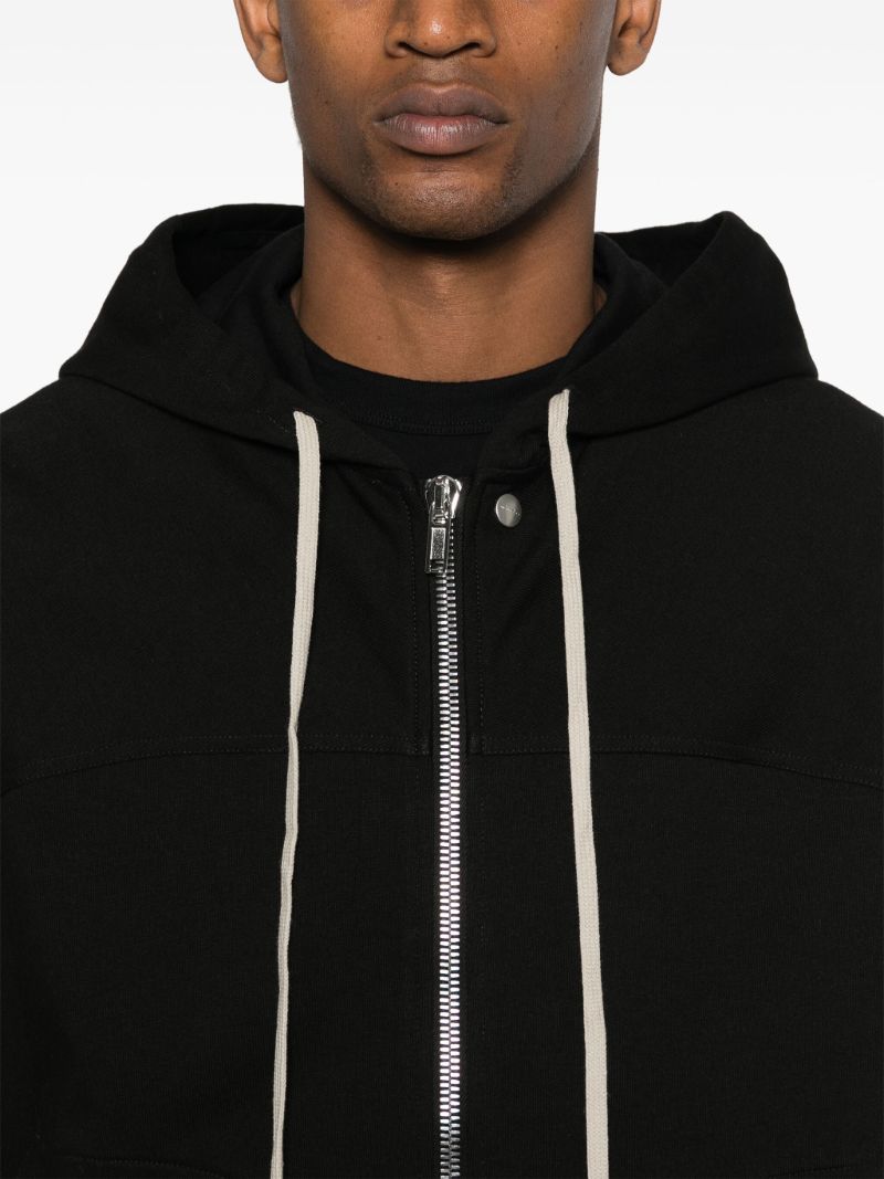 Black Organic Cotton Zipped Hoodie