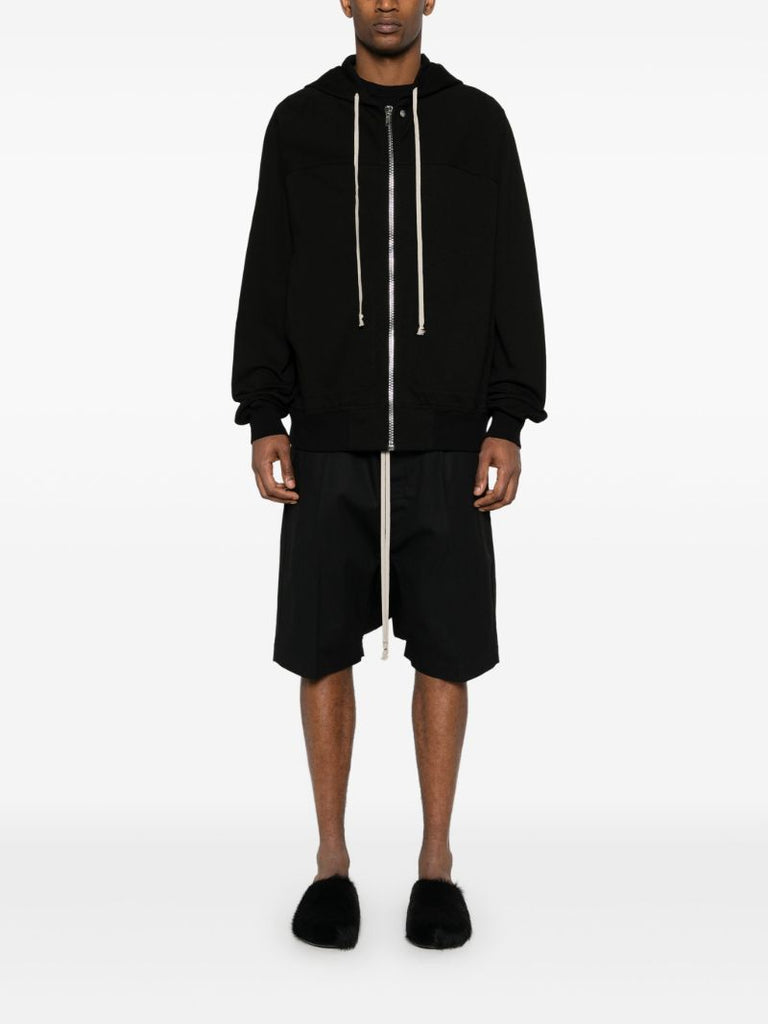 Black Organic Cotton Zipped Hoodie