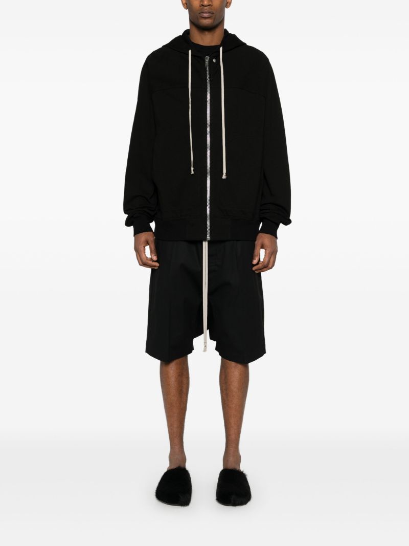 Black Organic Cotton Zipped Hoodie