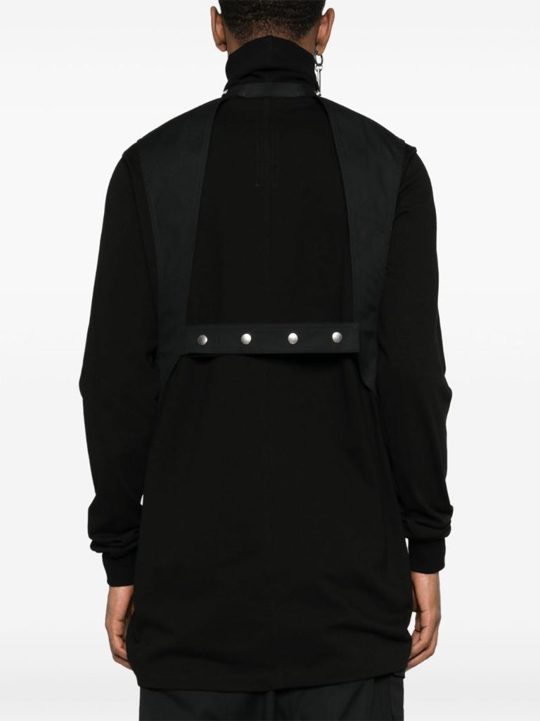 Black Press-stud Cut-out Vest