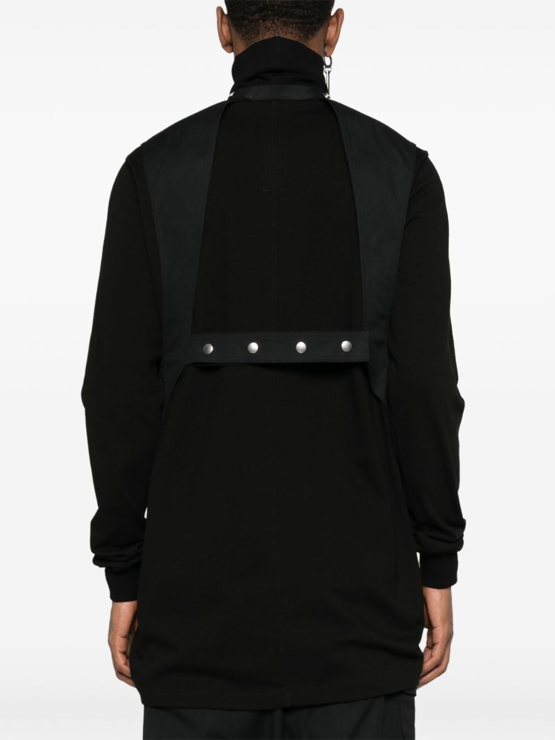 Black Press-stud Cut-out Vest