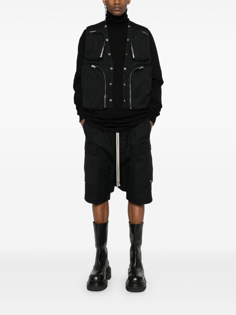Black Press-stud Cut-out Vest