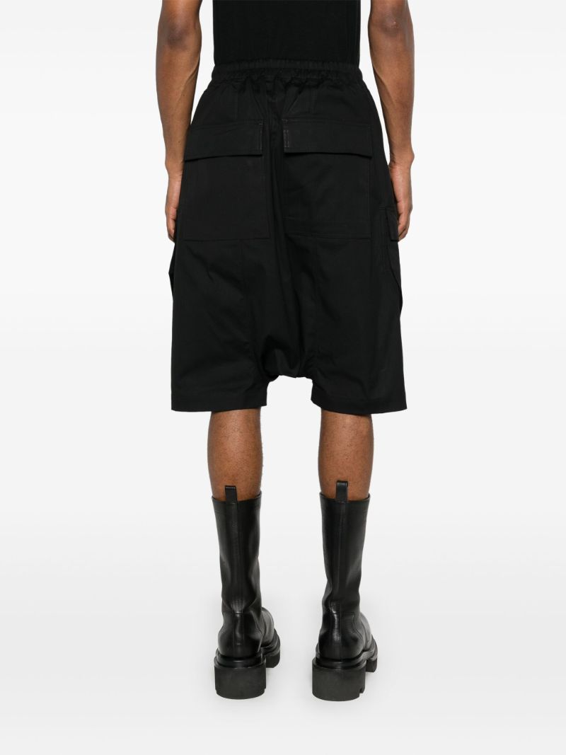 Black Drop-crotch Drawstring Shorts