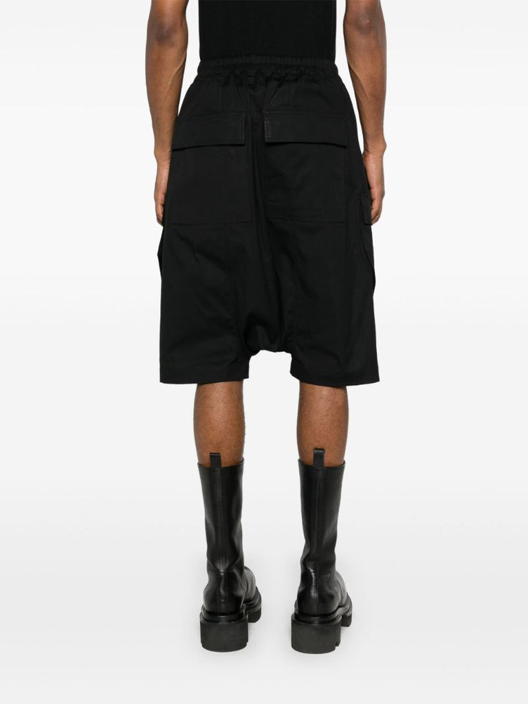 Black Drop-crotch Drawstring Shorts