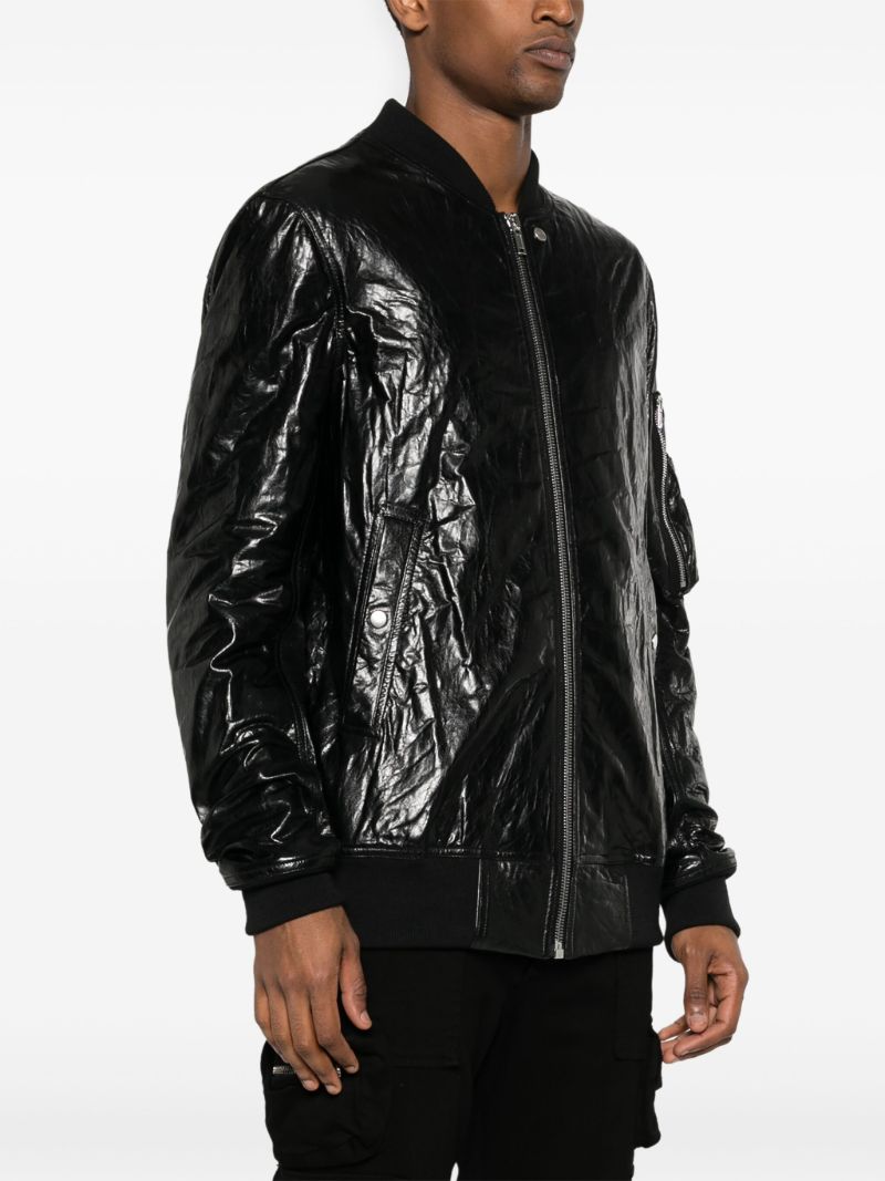 Black Leather Bomber Jacket