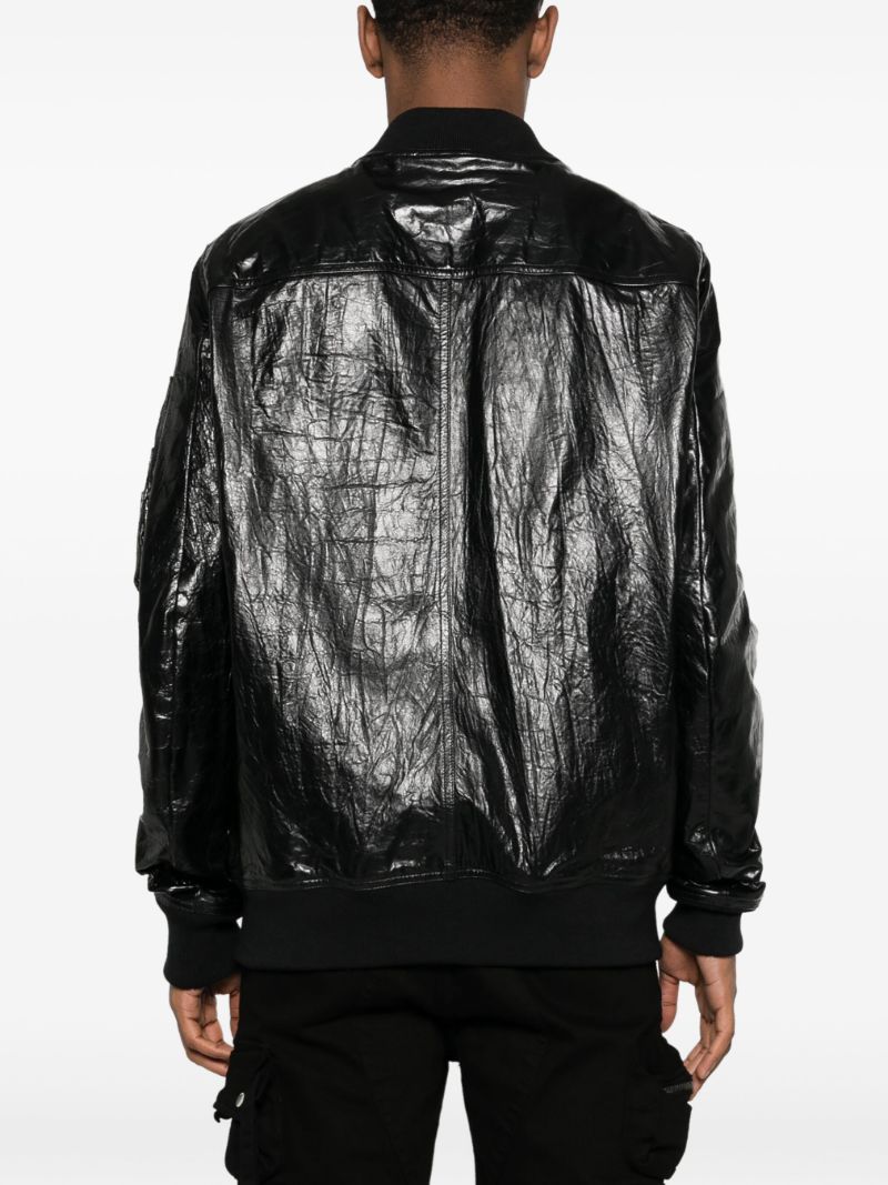 Black Leather Bomber Jacket
