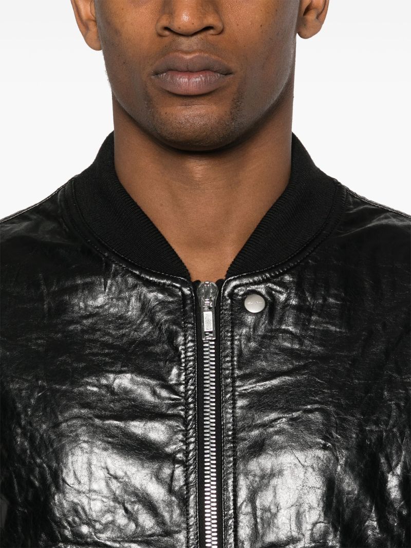 Black Leather Bomber Jacket