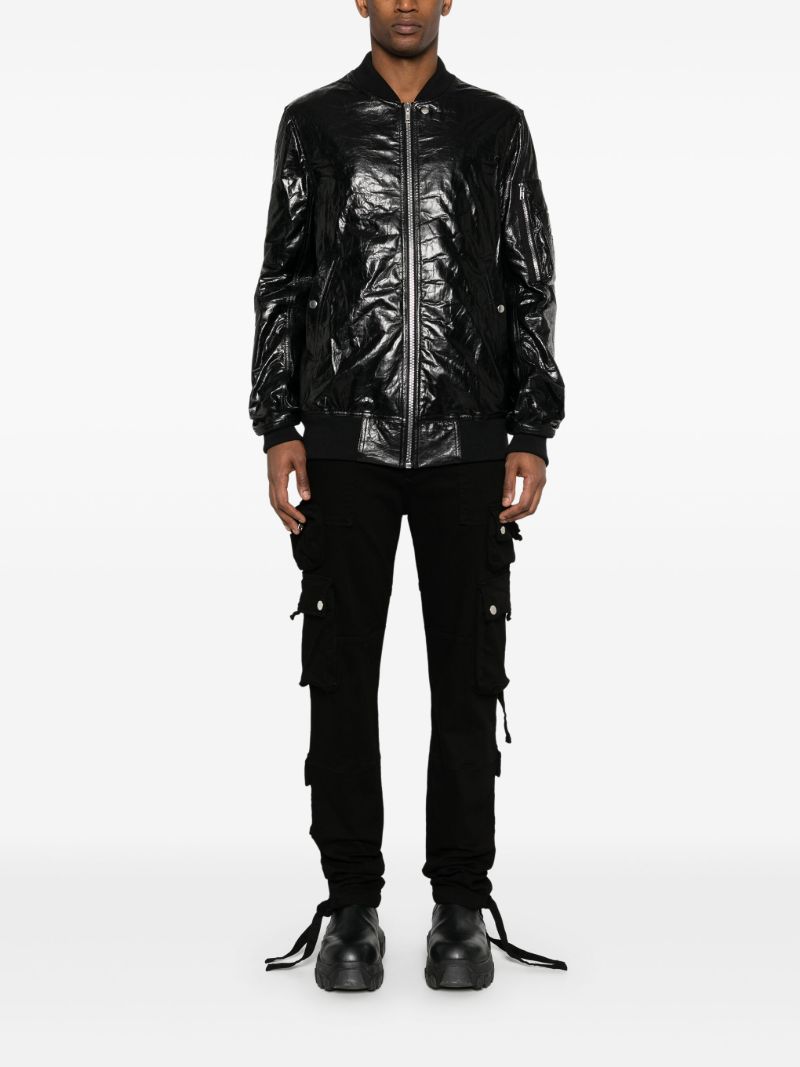 Black Leather Bomber Jacket