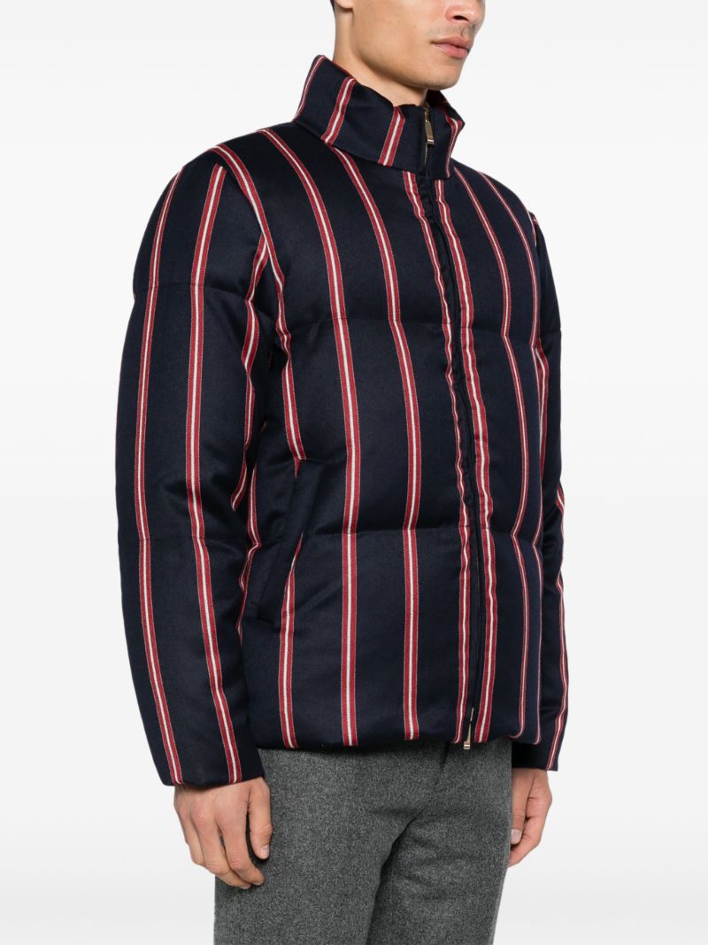 Blue Striped Puffer Jacket