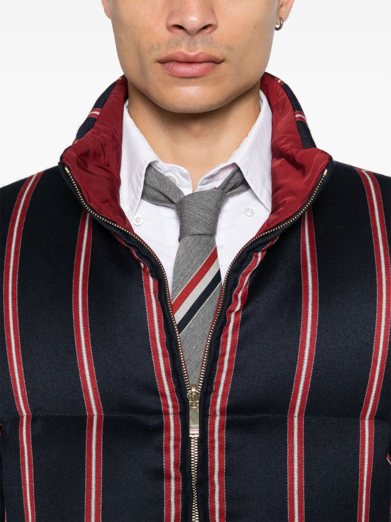 Blue Striped Puffer Jacket
