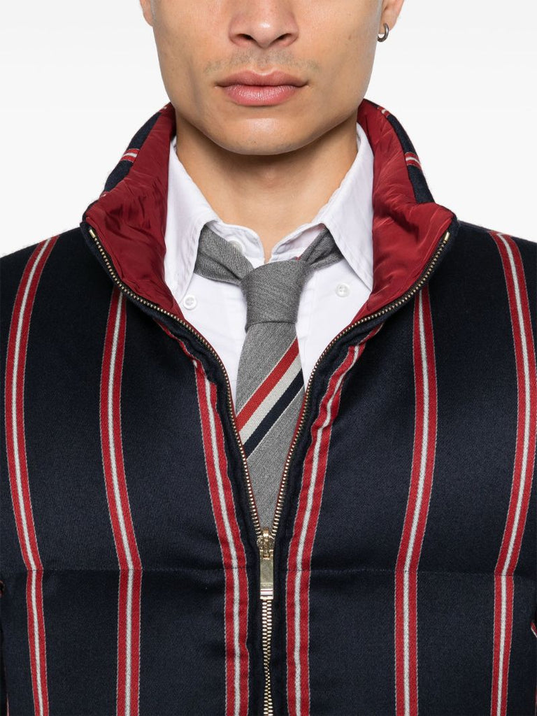 Blue Striped Puffer Jacket