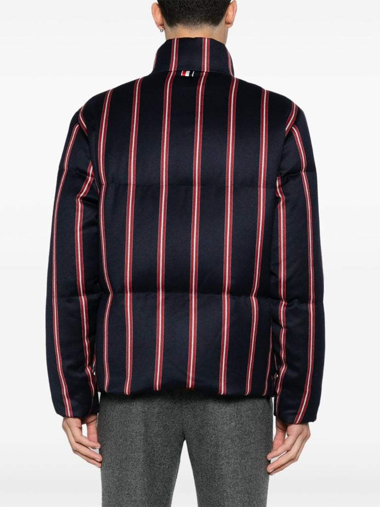 Blue Striped Puffer Jacket