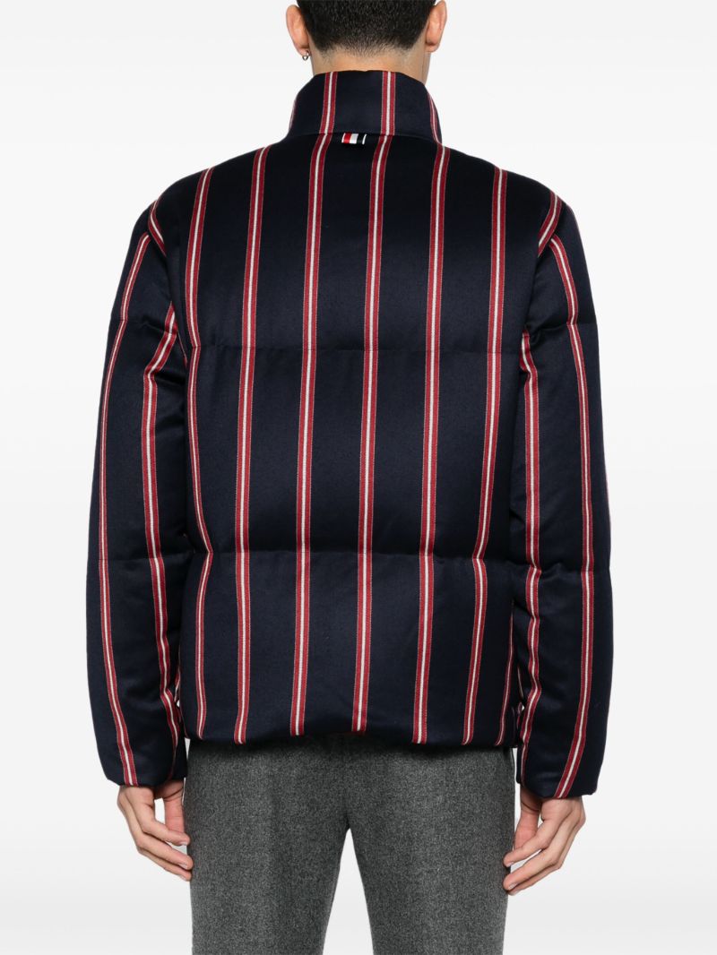 Blue Striped Puffer Jacket
