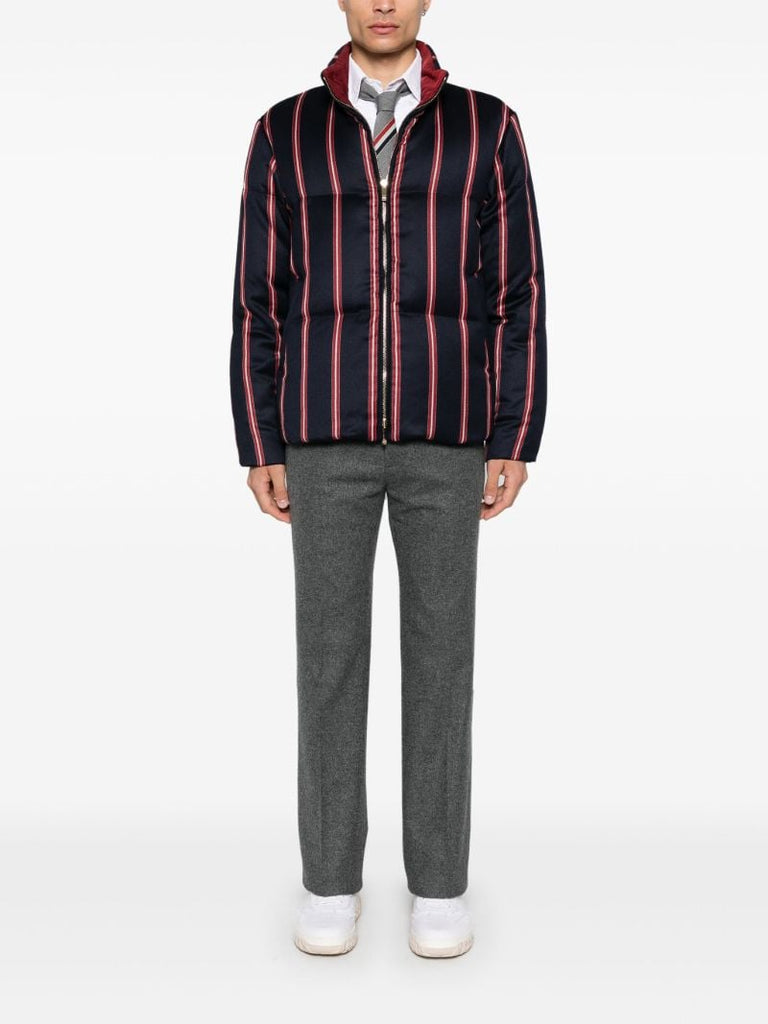 Blue Striped Puffer Jacket