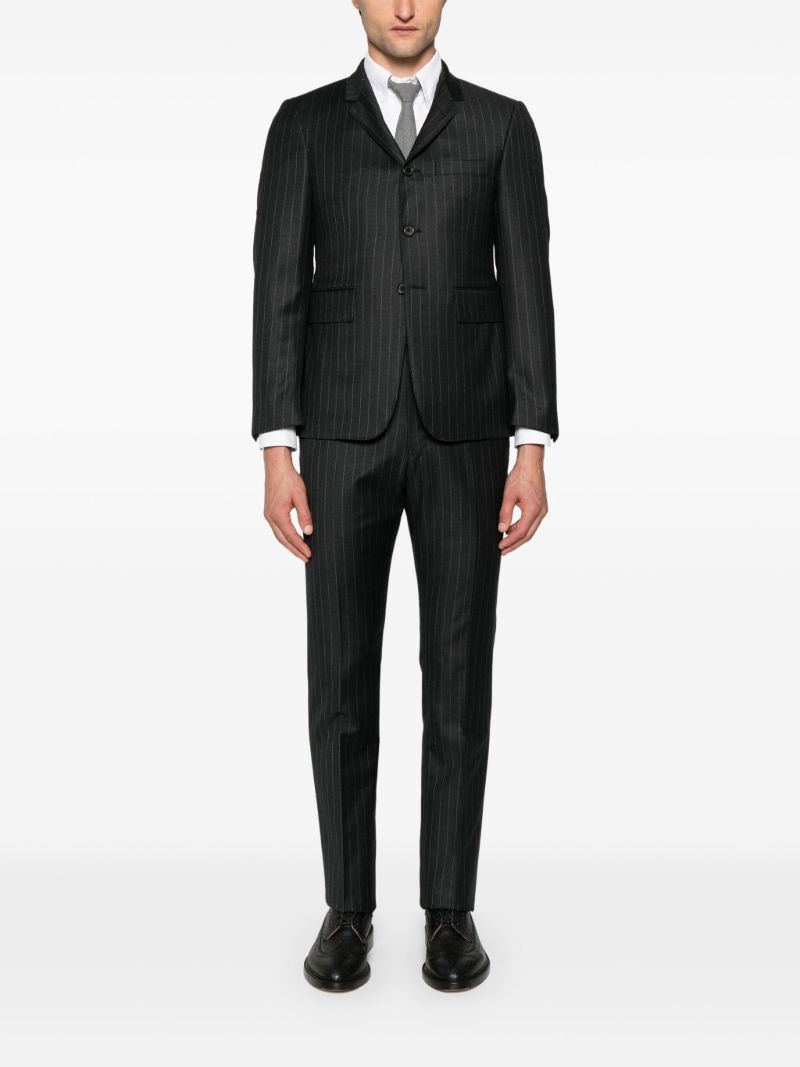 Grey Pinstriped Wool Blazer