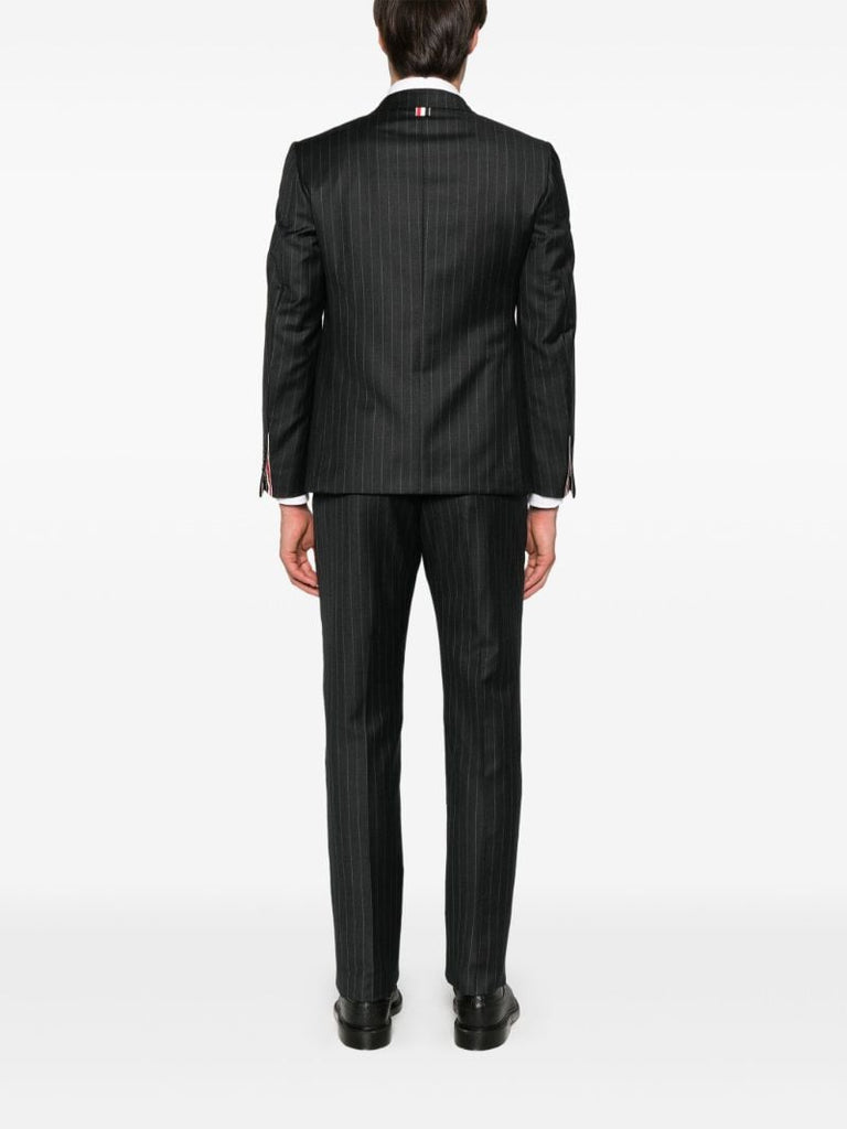 Grey Pinstriped Wool Blazer