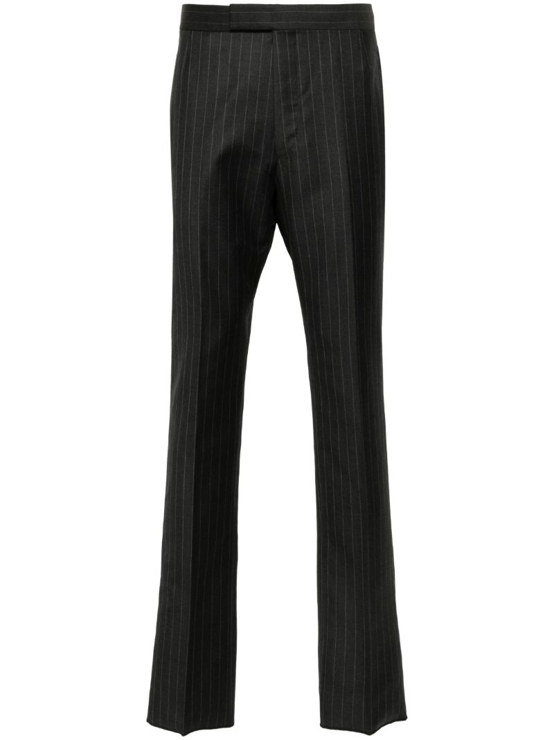 Grey Pinstriped Wool Trousers