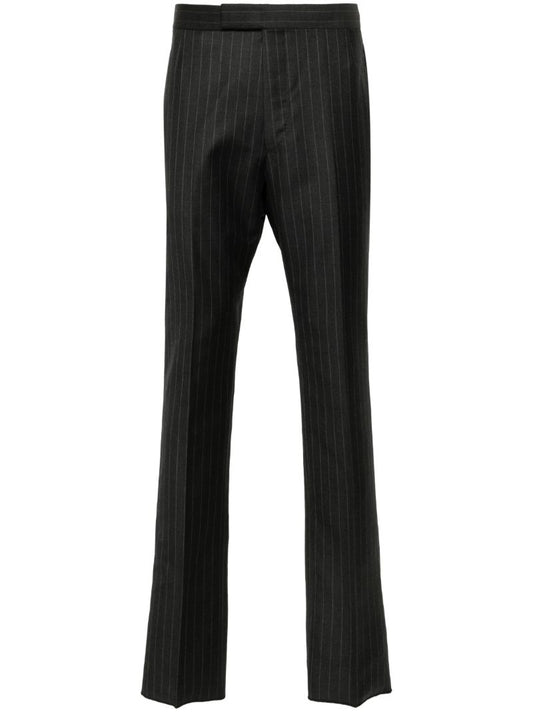 Grey Pinstriped Wool Trousers