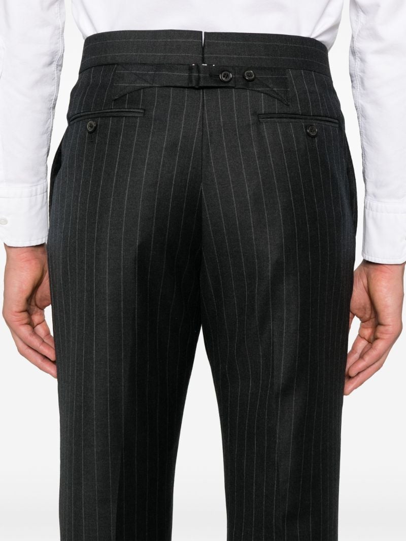 Grey Pinstriped Wool Trousers