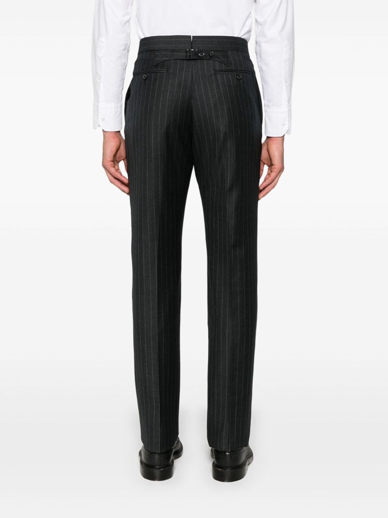 Grey Pinstriped Wool Trousers