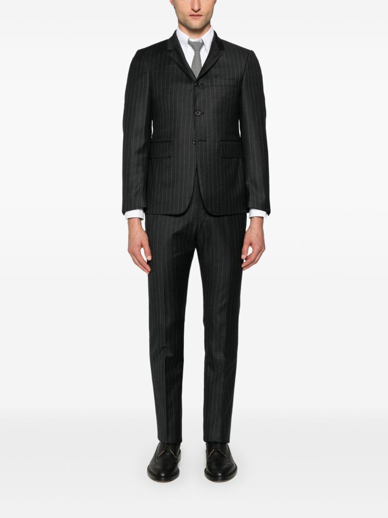 Grey Pinstriped Wool Trousers