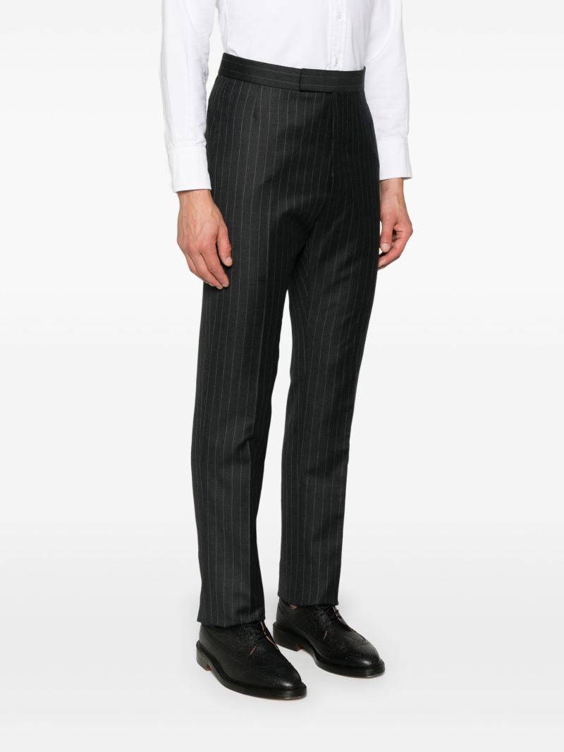 Grey Pinstriped Wool Trousers