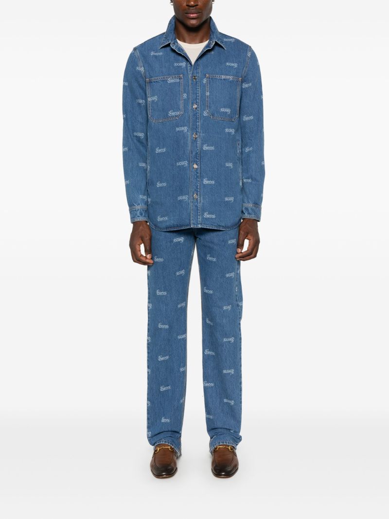 Blue Logo-lasered Jeans