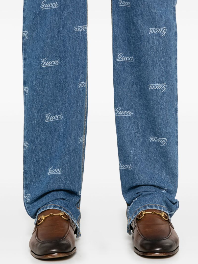 Blue Logo-lasered Jeans