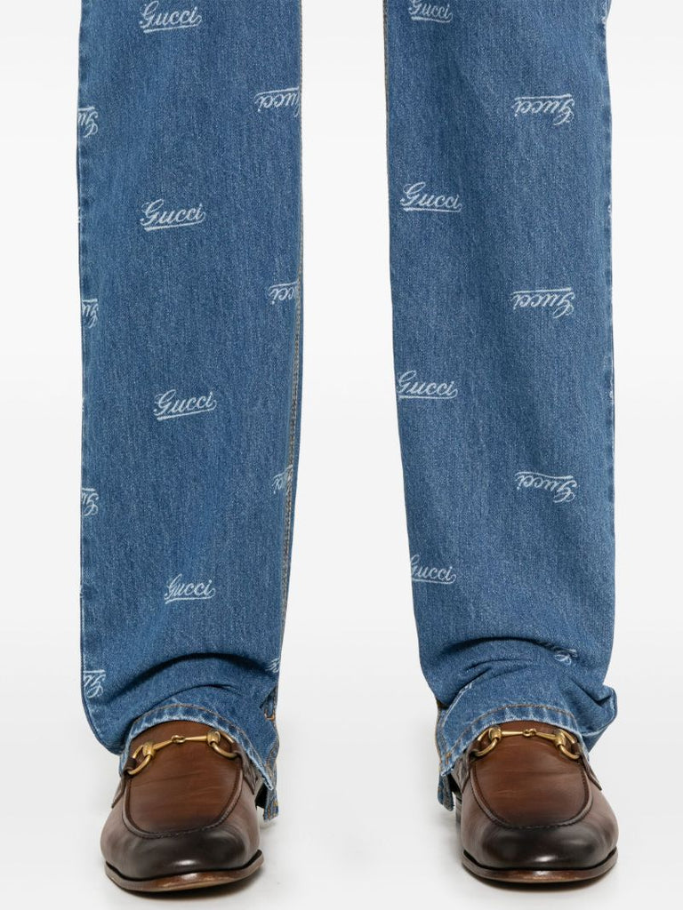 Blue Logo-lasered Jeans