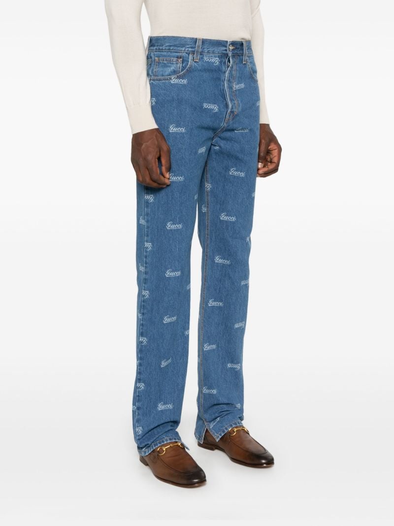 Blue Logo-lasered Jeans