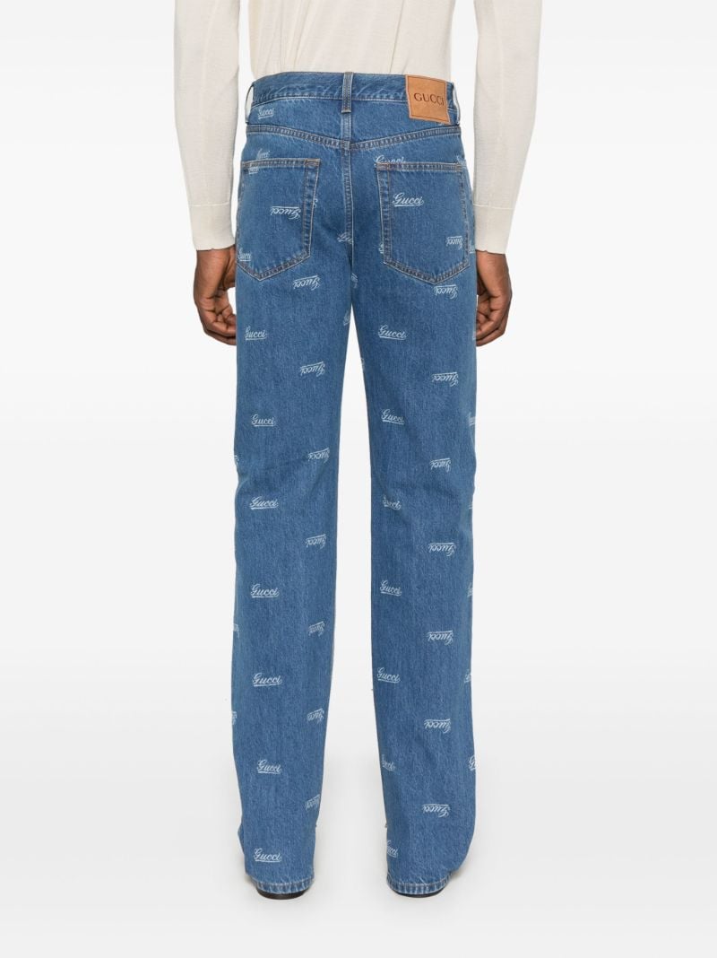 Blue Logo-lasered Jeans