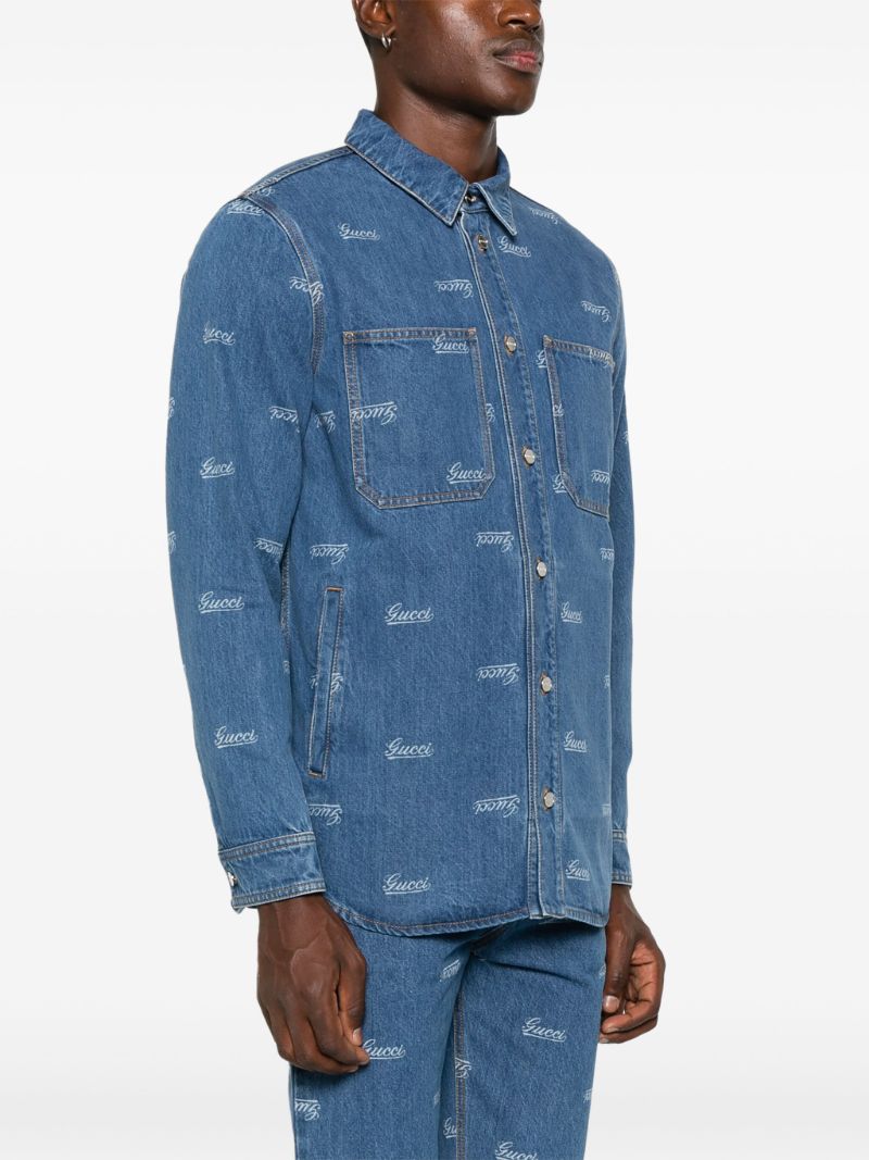 Blue Logo-lasered Denim Jacket
