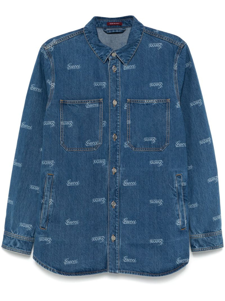 Blue Logo-lasered Denim Jacket