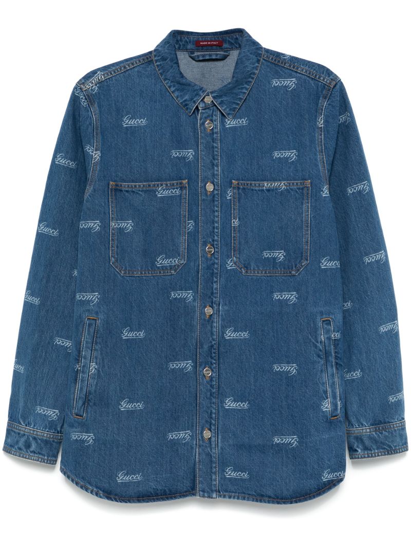 Blue Logo-lasered Denim Jacket
